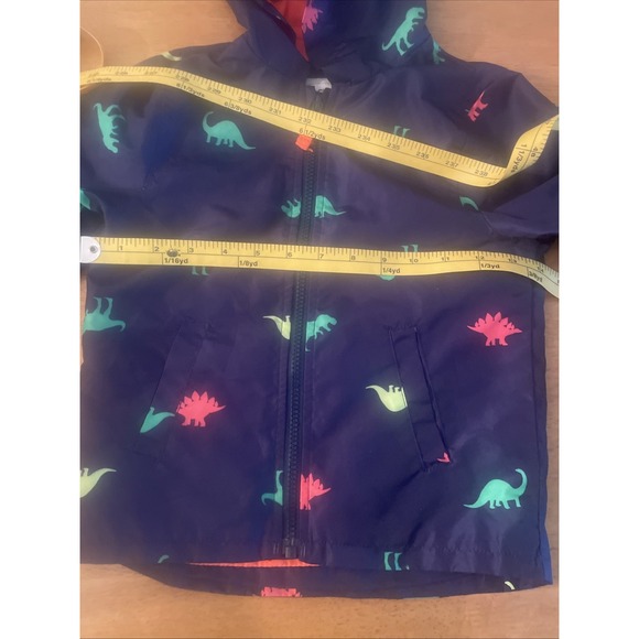 Carter's Classic Unique 3T Blue Dinosaur Rain jacket Hooded Coat Toddler Carters - Picture 6 of 12